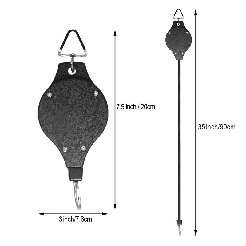 Lythor 4 Pack Plant Hook Pulley, Retractable Plant Hanger Easy Reach Hanging Flower Basket for Garden Baskets Pots and Birds Feeder Hang High up and Pull Down to Water Or Feed - Image 3